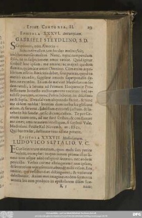 Epistola XXXVI. Antverpiam. Gabrieli Steydlino, S. D.