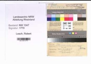 Entnazifizierung Robert Lesch , geb. 08.02.1906 (Zollbeamter)