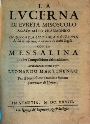La Lucerna di Eureta Misoscolo