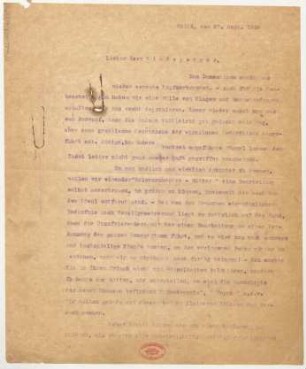 Brief an Lothar Windsperger : 27.09.1920