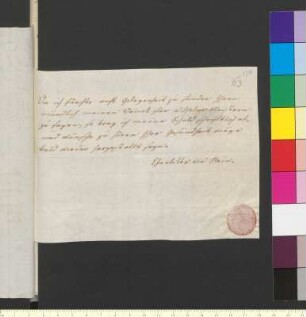 Brief von Stein, Charlotte von an Goethe, Johann Wolfgang von