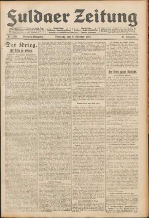 Ausgabe vom Dienstag, den 06. Oktober 1914.