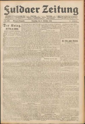 Ausgabe vom Dienstag, den 06. Oktober 1914.