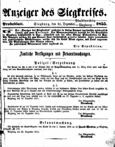 Titelseite einer Zeitung