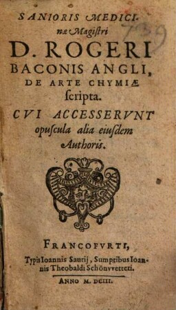 De arte Chymiae Scripta
