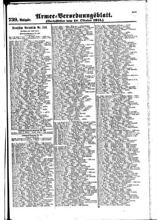 739. Ausgabe. Montag, 18. Oktober 1915