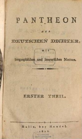 Pantheon der deutschen Dichter