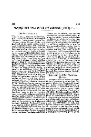 Beylage zum 37ten Stück der Deutschen Zeitung 1795