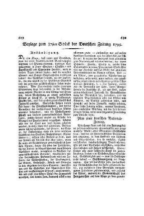 Beylage zum 37ten Stück der Deutschen Zeitung 1795