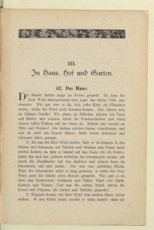 III. In Haus, Hof und Garten.