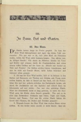 III. In Haus, Hof und Garten.