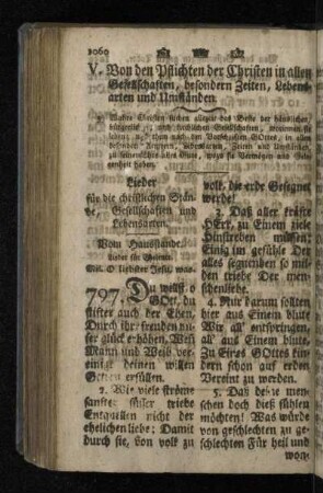 V. Von den Pflichten der Christen in allen Gesellschaften, besondern Zeiten, Lebensarten und Umständen.