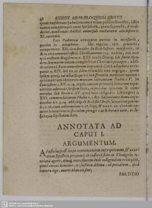 Annotata Ad Caput I.