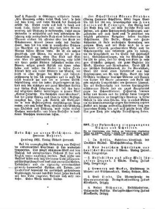 Zur Besprechung eingegangener Bücher und Schriften : [Nichtamtlicher Teil]