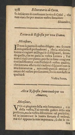 Altra Risposta favorevole per un Amante.