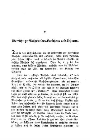 Die richtige Methode des Forschens und Lehrens