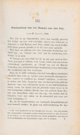 III. Zondagsblad van het Nieuws van den dag, van 22 April, 1888