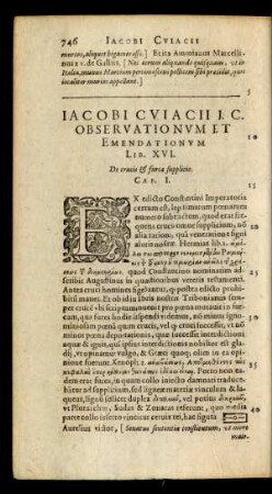 Lib. XVI. De crucis & furca supplicio