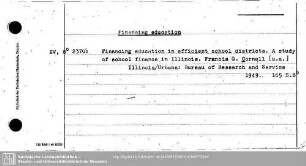 Financing education