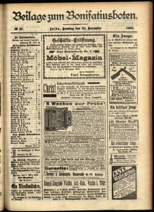 Zweite Ausgabe vom Sonntag, den 30. November 1902.