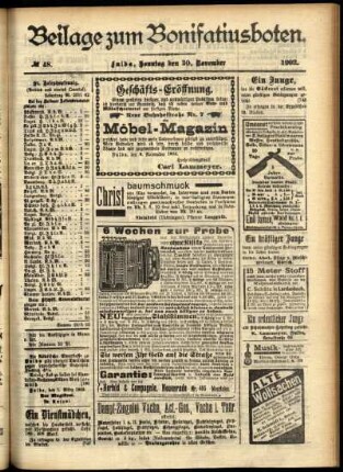Zweite Ausgabe vom Sonntag, den 30. November 1902.
