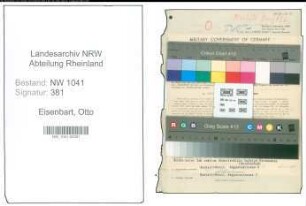 Entnazifizierung Otto Eisenbart , geb. 02.06.1896 (Bankkassierer)