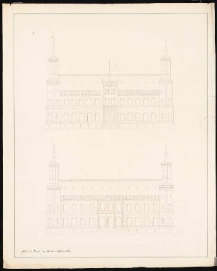 Schloss Kröchlendorf: Vorder- und Rückansicht