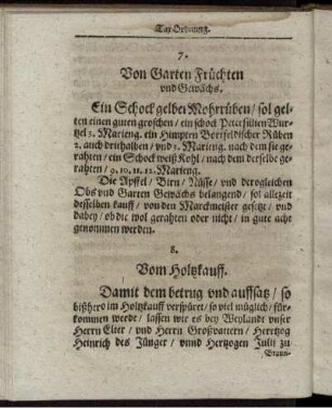 7. Von Garten Früchten und Gewächs
