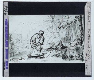 Rembrandt, Opferung Isaaks (Zeichnung) (Berlin KK KdZ 5290)