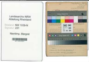 Entnazifizierung Margret Nientimp , geb. 27.08.1919 ()