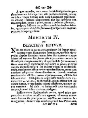 Membrvm IV. De Defectibvs Motvvm.