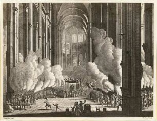Französische Revolution 1789. Leichenfeier Mirabeaus 4. April 1791. Aus: Tableau hist. de la Révol. franç..... Dresden: SLUB H.Gall.D7, Nr. 50