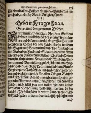 XIII. Gebet in Kriegs Zeiten.