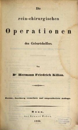 Operationslehre für Geburtshelfer : in zwei Theilen, 2