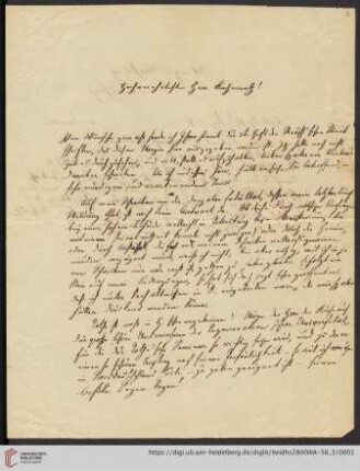 Korrespondenz Isaak Dorner / Carl Ullmann: Brief von Isaak August Dorner an Carl Ullmann