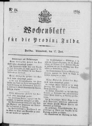 Nr. 24, Ausgabe vom 17. Juni 1854