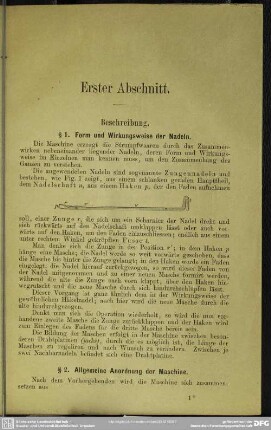 Erster Abschnitt. Beschreibung
