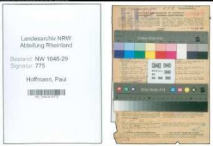 Entnazifizierung Paul Hoffmann , geb. 03.11.1895 (Beamter)