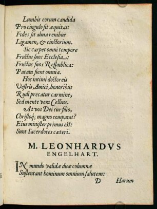 D1r-D2r, M. Leonhardus Engelhart.