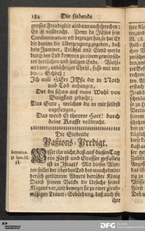 Die Siebende Paßions-Predigt.