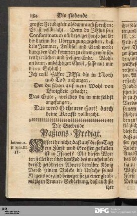 Die Siebende Paßions-Predigt.