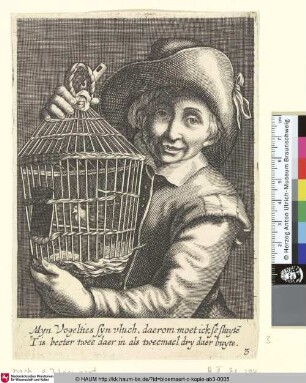 [A child with a bird-cage; Der Junge mit dem Vogelbauer]