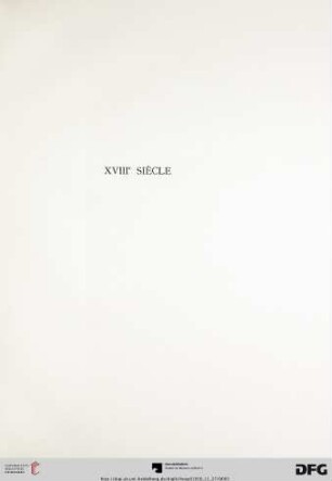 XVIII siècle (Nr. 160-175)