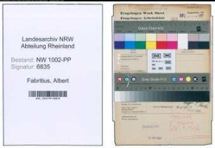 Entnazifizierung Albert Fabritius , geb. 30.01.1914 (Kaufmann)