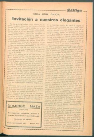Hacia otra Galicia : Invitación a nuestros elegantes