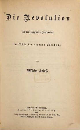 Die Revolution seit dem sechzehnten Jahrhundert im Lichte der neuesten Forschung