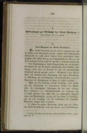 V. Andeutungen zur Geschichte der Stadt Nordheim