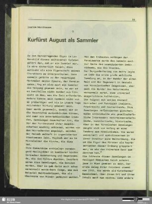 Kurfürst August als Sammler