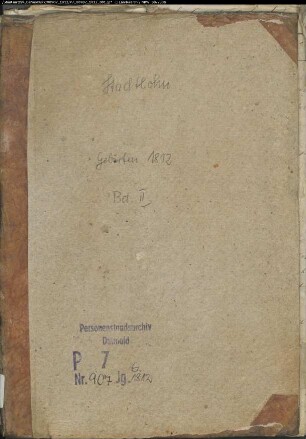 Zivilstandsregister von Stadtlohn (G 1812, Band 2). (Gemeinde: Stadtlohn, Kreis Ahaus)