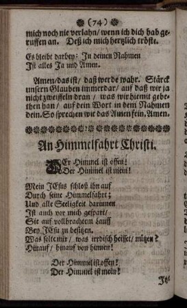 An Himmelfahrt Christi. - Am VIII. Sonntage nach Trinitatis.